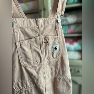 Light pink carhart work in progress women’s bibs sz S